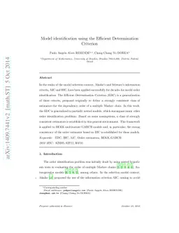 Model identification using the Efficient Determination Criterion