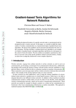 Gradient-based Taxis Algorithms for Network Robotics