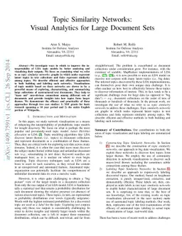 Topic Similarity Networks: Visual Analytics for Large Document Sets
