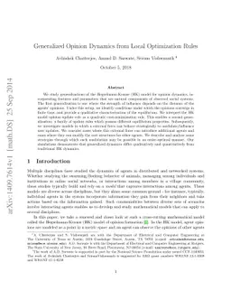 Generalized Opinion Dynamics from Local Optimization Rules