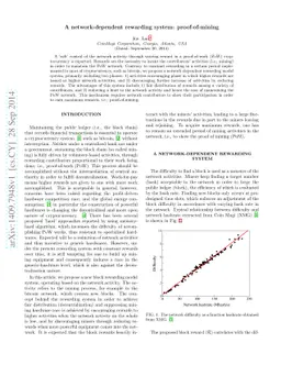 A network-dependent rewarding system: proof-of-mining