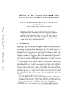 MoDeep: A Deep Learning Framework Using Motion Features for Human Pose
  Estimation