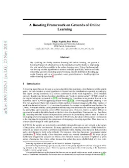 A Boosting Framework on Grounds of Online Learning