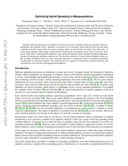 Optimizing Hybrid Spreading in Metapopulations
