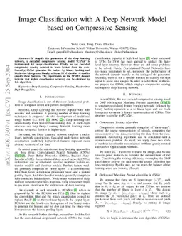 Image Classification with A Deep Network Model based on Compressive
  Sensing