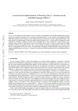 A stencil-based implementation of Parareal in the C++ domain specific
  embedded language STELLA