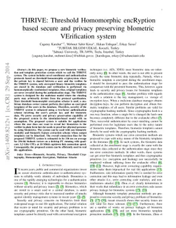 THRIVE: Threshold Homomorphic encryption based secure and privacy
  preserving bIometric VErification system