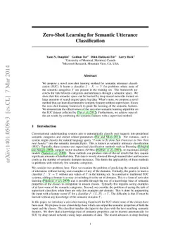 Zero-Shot Learning for Semantic Utterance Classification