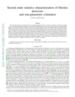 Second order statistics characterization of Hawkes processes and
  non-parametric estimation