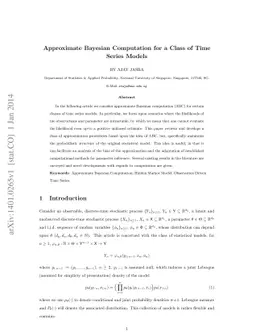 Approximate Bayesian Computation for a Class of Time Series Models