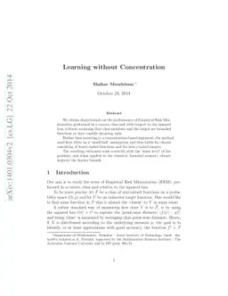 Learning without Concentration