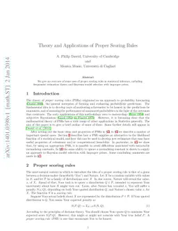 Theory and Applications of Proper Scoring Rules