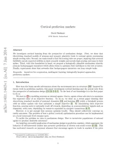 Cortical prediction markets