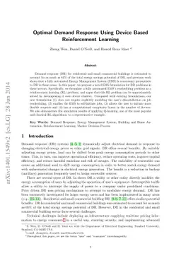 Optimal Demand Response Using Device Based Reinforcement Learning