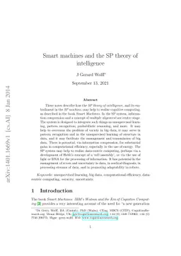 Smart machines and the SP theory of intelligence