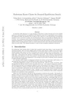 Pedestrian Route Choice by Iterated Equilibrium Search