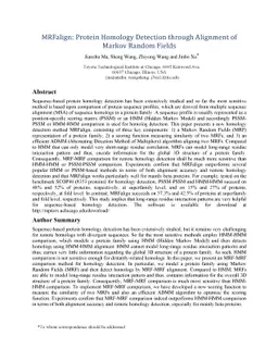 MRFalign: Protein Homology Detection through Alignment of Markov Random
  Fields