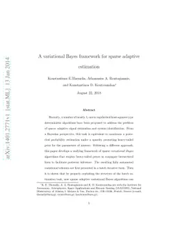 A variational Bayes framework for sparse adaptive estimation