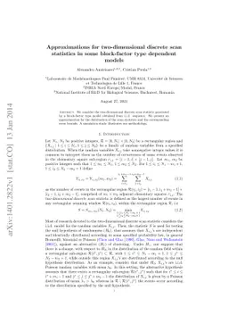 Approximations for two-dimensional discrete scan statistics in some
  block-factor type dependent models