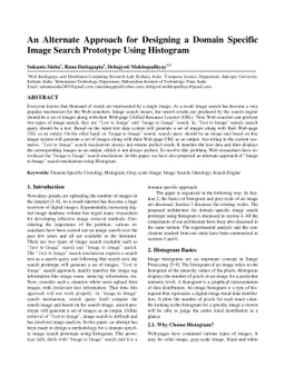 An Alternate Approach for Designing a Domain Specific Image Search
  Prototype Using Histogram