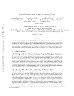 Crowd Research at School: Crossing Flows