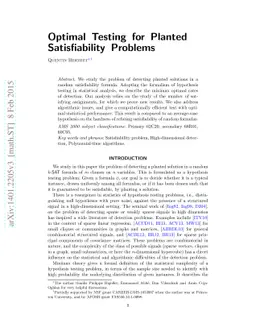 Optimal Testing for Planted Satisfiability Problems