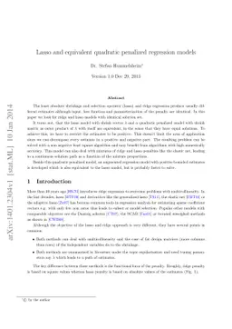 Lasso and equivalent quadratic penalized models