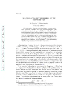 Multiple optimality properties of the Shewhart test