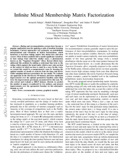 Infinite Mixed Membership Matrix Factorization