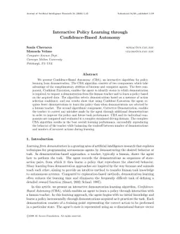 Interactive Policy Learning through Confidence-Based Autonomy