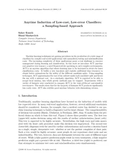 Anytime Induction of Low-cost, Low-error Classifiers: a Sampling-based
  Approach