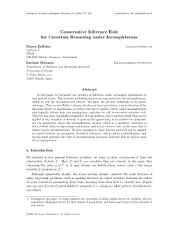 Conservative Inference Rule for Uncertain Reasoning under Incompleteness