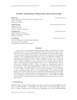 Variable Forgetting in Reasoning about Knowledge