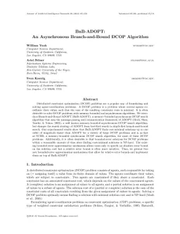 BnB-ADOPT: An Asynchronous Branch-and-Bound DCOP Algorithm