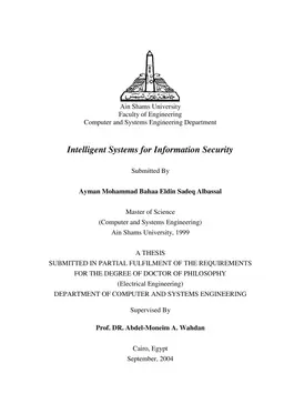 Intelligent Systems for Information Security