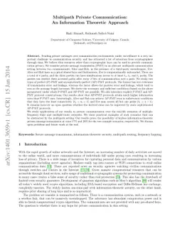 Multipath Private Communication: An Information Theoretic Approach