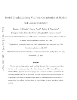 Seeded Graph Matching Via Joint Optimization of Fidelity and
  Commensurability