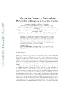 Information Geometry Approach to Parameter Estimation in Markov Chains
