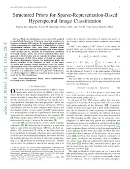 Structured Priors for Sparse-Representation-Based Hyperspectral Image
  Classification