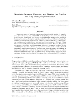Nominals, Inverses, Counting, and Conjunctive Queries or: Why Infinity
  is your Friend!