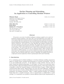 On-line Planning and Scheduling: An Application to Controlling Modular
  Printers