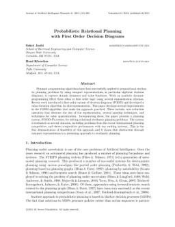 Probabilistic Relational Planning with First Order Decision Diagrams