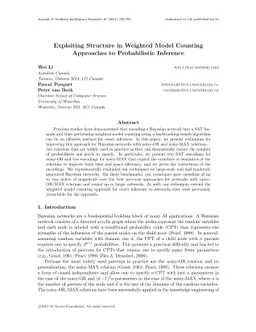 Exploiting Structure in Weighted Model Counting Approaches to
  Probabilistic Inference