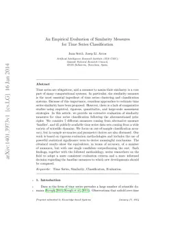 An Empirical Evaluation of Similarity Measures for Time Series
  Classification