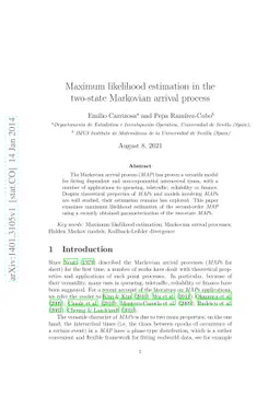 Maximum likelihood estimation in the two-state Markovian arrival process