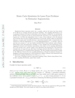 Monte Carlo Simulation for Lasso-Type Problems by Estimator Augmentation