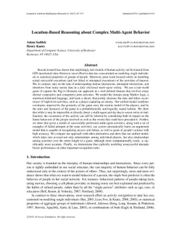 Location-Based Reasoning about Complex Multi-Agent Behavior