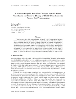 Reformulating the Situation Calculus and the Event Calculus in the
  General Theory of Stable Models and in Answer Set Programming