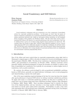 Local Consistency and SAT-Solvers