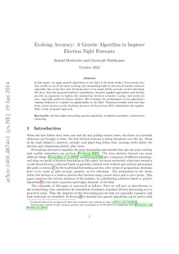 Evolving Accuracy: A Genetic Algorithm to Improve Election Night
  Forecasts